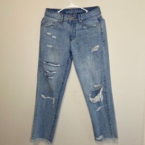 GOGO Jeans Womens Ripped Blue Sz 1